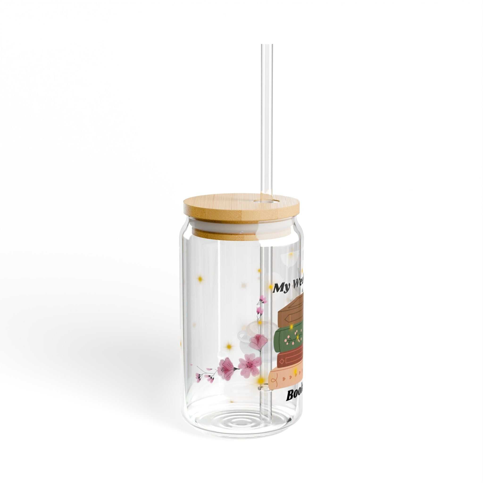 Book Lover's 16oz Sipper Glass - 'My Weekend Booked'